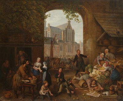 Two Drunkards at the Market by the Westerkerk in Amsterdam by Peter Paul Joseph Noël